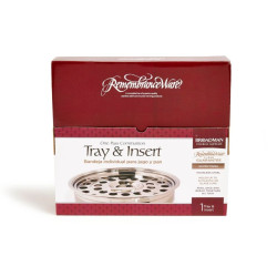 Round Silver-polished 40-hole Stainless Steel Tray with removable bread / wafer dish insert